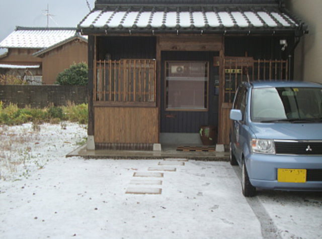 工房前の積雪