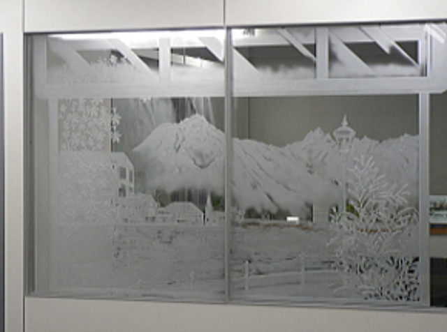 参考作品:仕切り窓用,冬景色